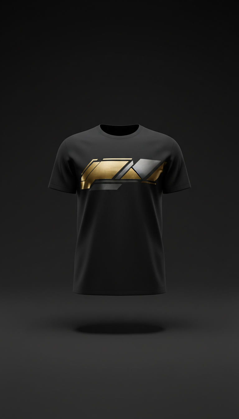 Gold Accent Matte Black T-Shirt